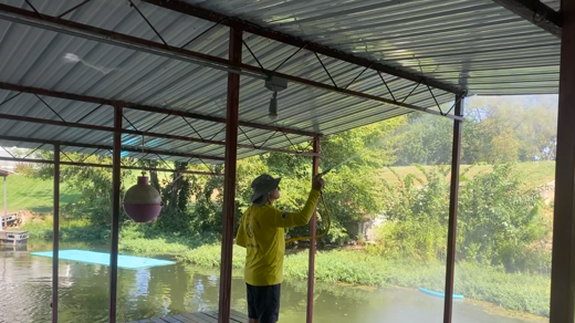 Spraying Down a Dock